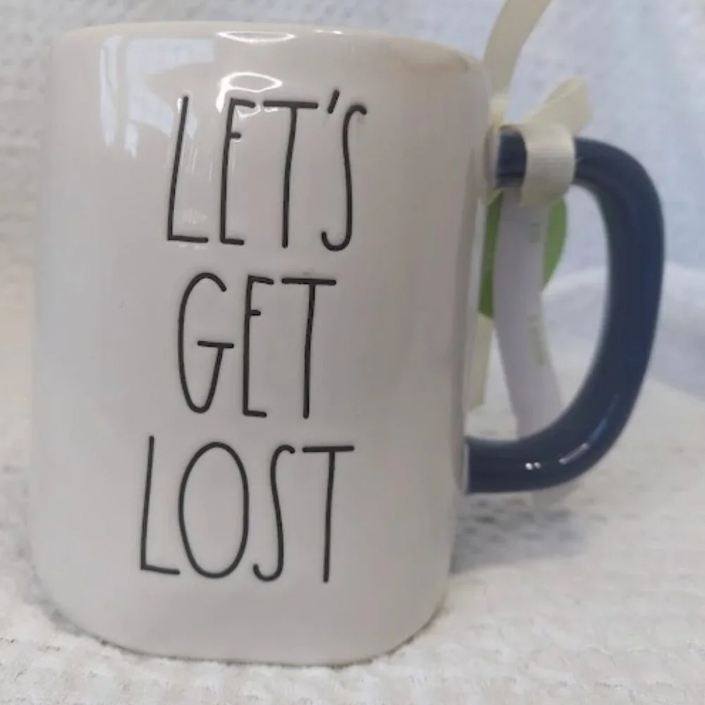 Rae Dunn Artisan Collection Ceramic Mug Lets Get Lost 20 Oz Coffee Cup NEW